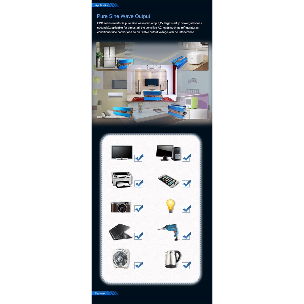 ภาพสินค้ามีรับประกัน 500 วัตต์ 12 โวลต์ อินเวอร์เตอร์ (Inverter) 12v 500w SUOER (FPC-500A) Pure Sine Wave จากร้าน noomsuworawong บน Shopee ภาพที่ 5