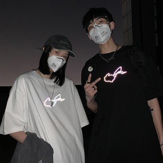 กราฟิกญี่ปุ่นสะท้อนแสงที่ทันสมัย Oversized Cartoons อะนิเมะ Pikachu printing เสื้อยืด แขนสั้น ทรงโอเว่อไซซ์  แนวสตรีท สไ