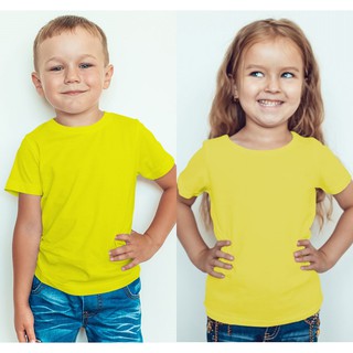 ภาพหน้าปกสินค้า[พร้อมส่ง] เสื้อยืดเด็ก คอมกลม สีเหลือง TS0003 ที่เกี่ยวข้อง