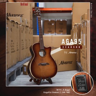 Alvarez AGA95CEARSHB กีตาร์โปร่งไฟฟ้า Top Solid (AA Western Red Cedar / AAA Figured Acacia)