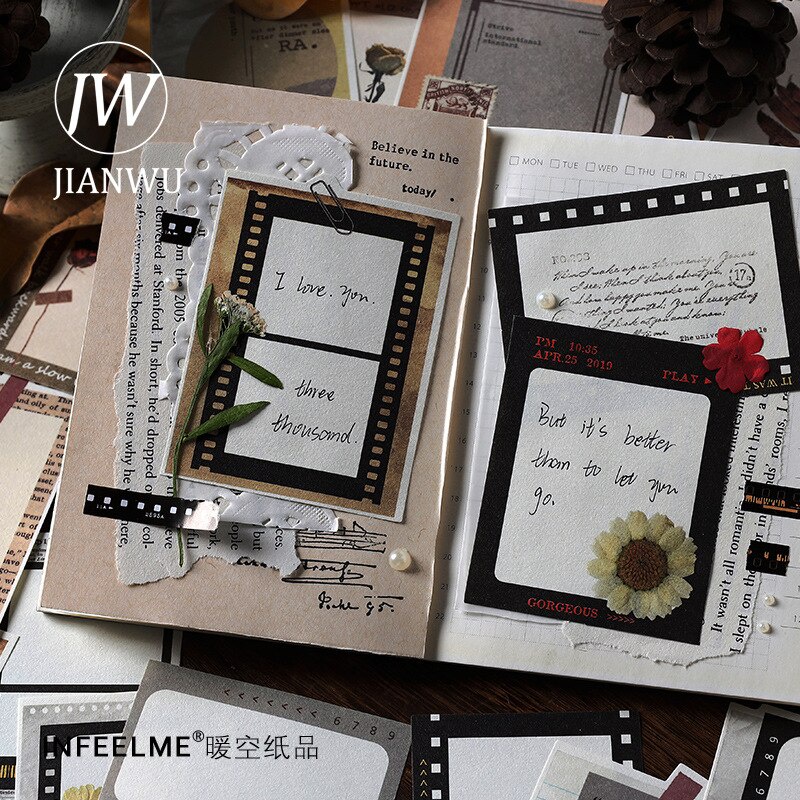 jianwu-แผ่นกระดาษโน้ต-ลายน่ารัก-สไตล์เรโทร-สําหรับตกแต่งสมุดภาพ-20-ชิ้น