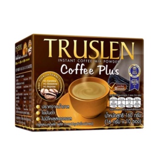 สินค้า Truslen Coffee Plus ทรูสเลน คอฟฟี่ พลัส กาแฟสำเร็จรูป กาแฟ ช่วยเผาผลาญไขมัน ไม่มีน้ำตาล จำนวน 1 กล่อง บรรจุ 10 ซอง 10128