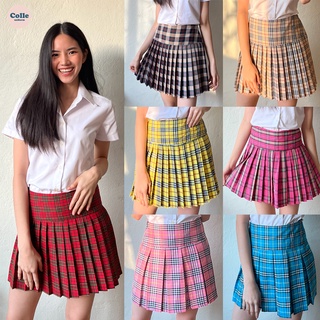 กระโปรงลายสก็อต กระโปรงเทนนิส สั้นจีบพลีท มีไซส์XS-XXL (เอวถึง34) Tennis Skirt สำหรับช่วงคริสต์มาส ฟีลนักเรียนญี่ปุ่น