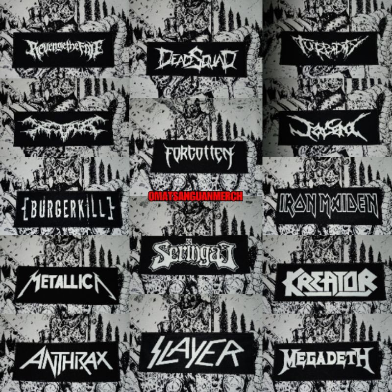 Metal LONG PATCH BAND EMBLEM|15x5 ซม | Shopee Thailand