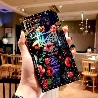 Samsung Galaxy A51 A71 A50 A70 A10 M10 A20 A30 M20 A31 M31 J4 J6 plus A750 A9 2018 Square lMD Blu-ray Fashion Flowers Phone case