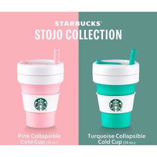 แก้ว stojo หลอดซิลิโคน แก้วซิลิโคน พาสเทล สตาร์บัค รียูส, ถุงผ้า starbucks พร้อมส่ง