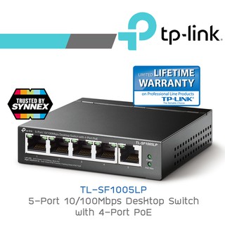 TP-LINK TL-SF1005LP 5-Port 10/100Mbps Desktop Switch with 4-Port PoE (ประกัน SYNNEX) BY BILLIONAIRE SECURETECH