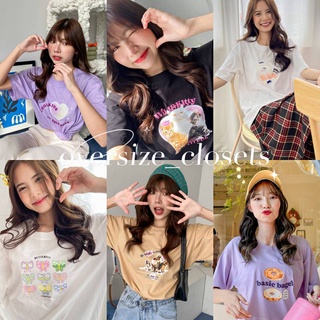 ภาพขนาดย่อของสินค้าพร้อมส่ง เสื้อยืด ผ้าคอตตอน comfy cotton ลายเกาหลี สุดคิ้วท์ cute