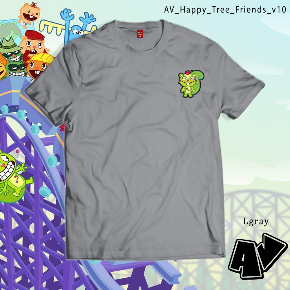 เสื้อเด็กหญิง-สินค้า-av-แฮปปี้ทรีเพื่อน-tshirt-การ์ตูน-anthropomorphic-ป่า-nutty-เสื้อ-v10-สําหรั