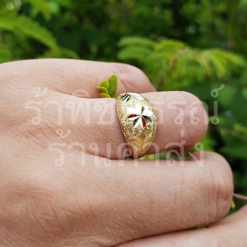 ภาพหน้าปกสินค้าแหวนซาตินหลังเต่า แหวนทองเหลืองแท้ ขนาด1.4ซม. งานสวยเหมือนจริง จากร้าน khrinpi บน Shopee