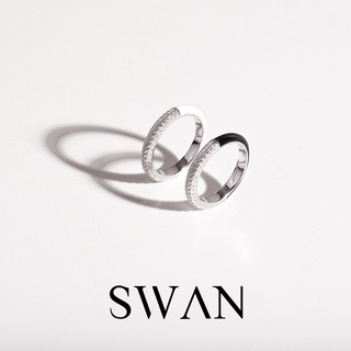 ภาพหน้าปกสินค้าSWAN - Pave Enamel Ring แหวนเงินแท้ ชุบสี enamel ใส่แล้วไม่แพ้ ฝังเพชร์คิวบิคเซอร์โคเนีย cubic zirconia ที่เกี่ยวข้อง