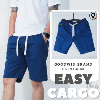สินค้า โค้ดPUPMY2ลด65⚡GW⚡P023 กางเกงขาสั้น ผู้ชาย เอวยืด คาโก้ ผ้าคอตต้อน สีพื้น ยาว 21 นิ้ว ไซส์ 30-36 Goodwin Brand