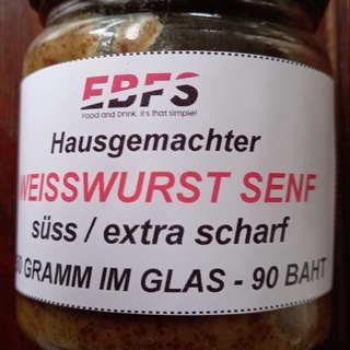 WSISSWURST SENF SÜSS/EXTRA SCHARF im Glass 2 Mahl 150 g / WSISSWURST MUSTARD SWEET / EXTRA HOT in a Jar 2 times 150 g