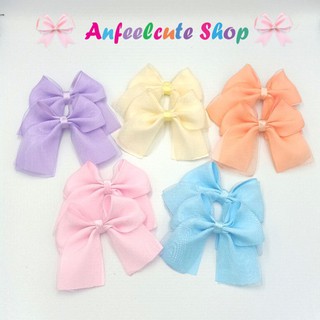 Anfeelcuteshop: โบว์ติดผมผ้าออแกนซ่า+ผ้าไหมซาติน size s