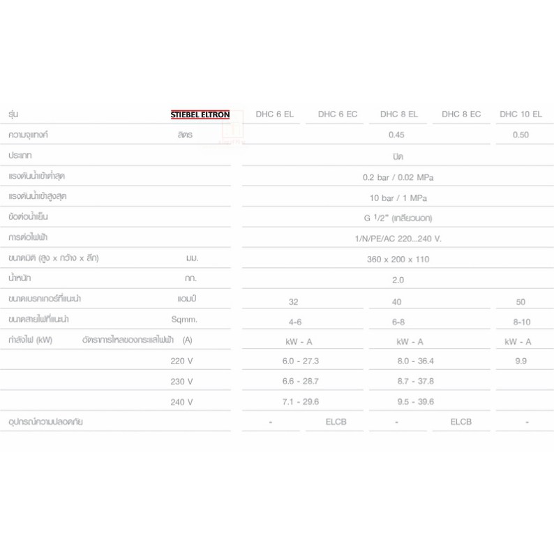 เครื่องทำน้ำร้อนสตีเบล-รุ่น-dhc-10el-10-000watts