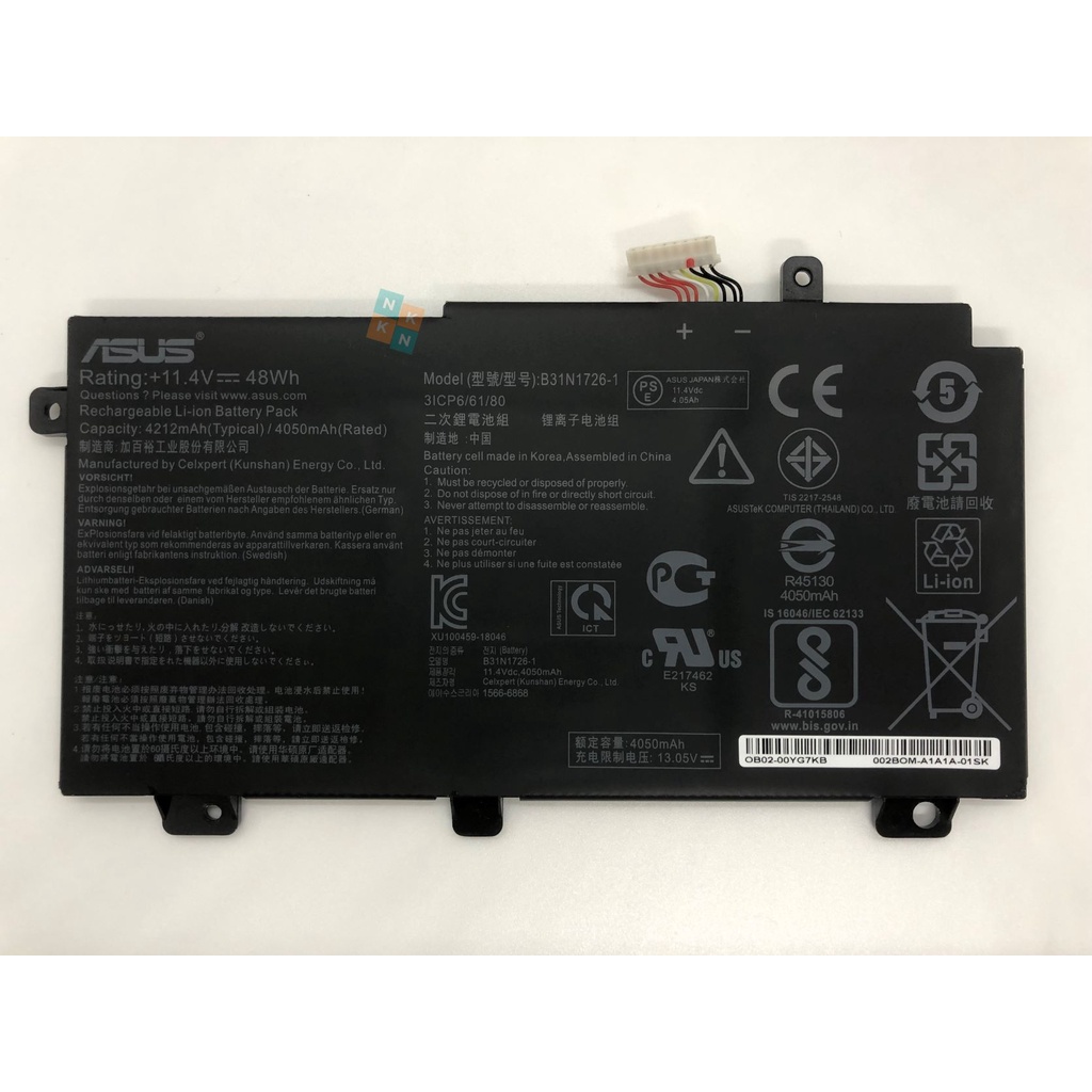 แบตเตอรี่ Asus B31N1726-1 ของแท้ ( FX80 FX80GD FX86 FX86FM FX86FE FX504 ...