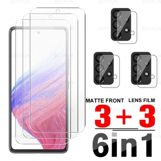 6in1 Camera Lens Screen Protector Film For Samsung Galaxy A53 A73 A33 A23 A13 5G Front Matte Frosted Protective Tempered Glass
