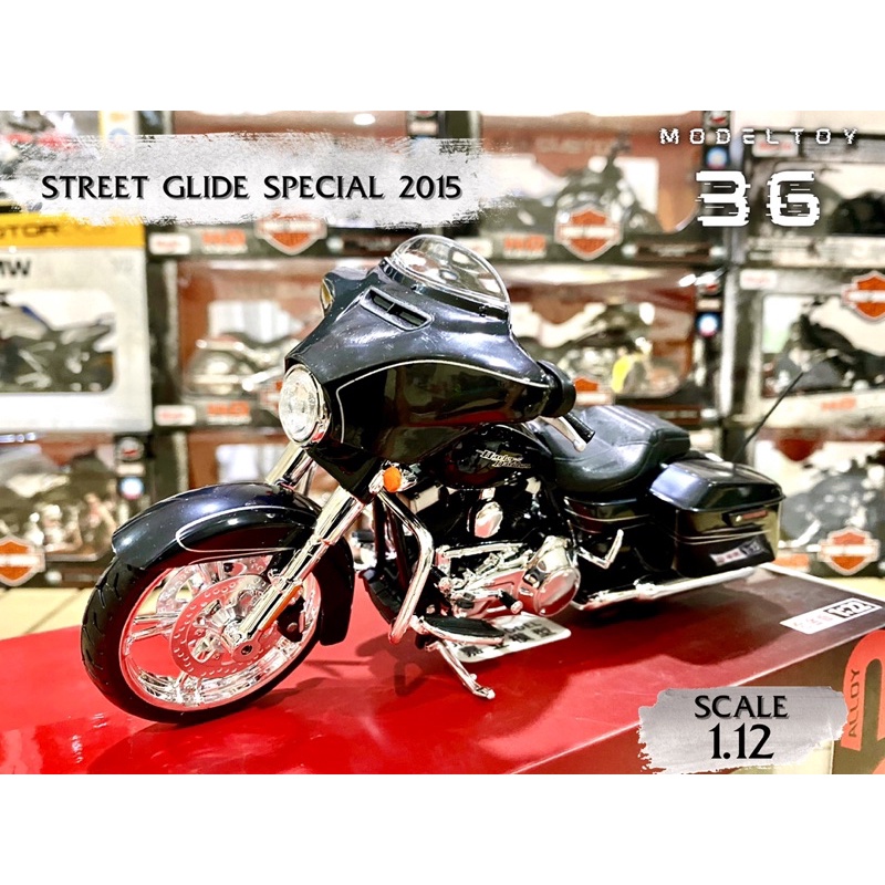 New MAISTO MI32328 Harley Davidson Street Glide Special 2015 1:12 MODELLINO Die CAST