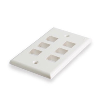 Link US-2316 Shiny Face Plate, 6 Port White