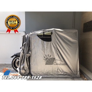 เต็นท์จอดรถพับเก็บได้ CARSBRELLA รุ่น DOUBLE SCOOT สำหรับจอดรถมอเตอร์ไซค์ ผ้า ,UV หนา 0.5 mm