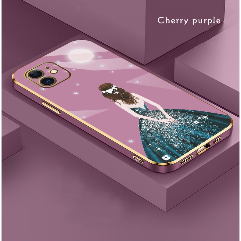 ภาพหน้าปกสินค้าสาวสวย เคสไอโฟน 7 พลัส เคสโทรศัพท์ iphone 7 6 Plus X XSMax Phone Case กันกระแทกขอบเหลี่ยมเคสซิลิโคนม่วงน่ารักการ์ตูนเคสนุ่มเท่ประกบลายสีเคส