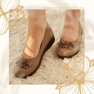 ส่งฟรี!! Cocoro Mochi Floral Oak รองเท้าสุขภาพ รองเท้าผู้หญิง หุ้มส้น น้ำหนักเบาพื้นโมจิ รองรับแรงกระแทกจากการเดินได้ดี