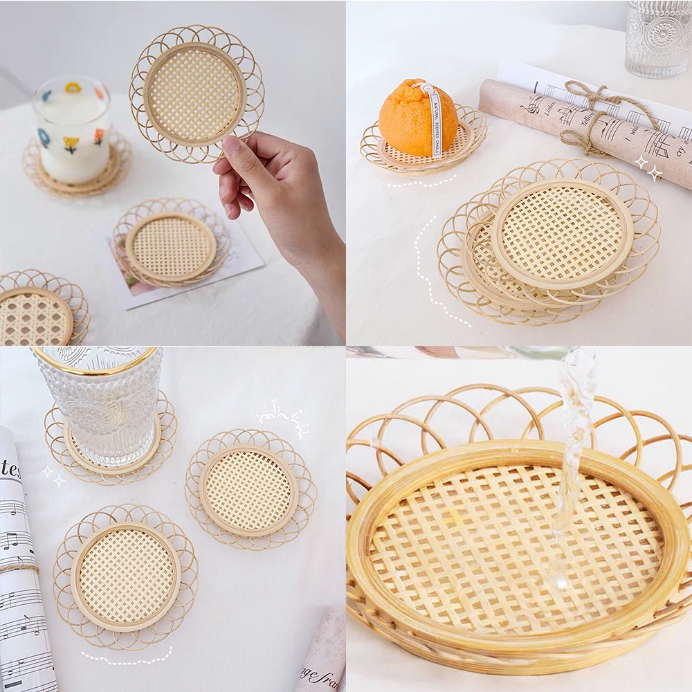 handmade-bamboo-woven-lace-coaster-tray-anti-scalding-creative-retro-rattan-cup-holder