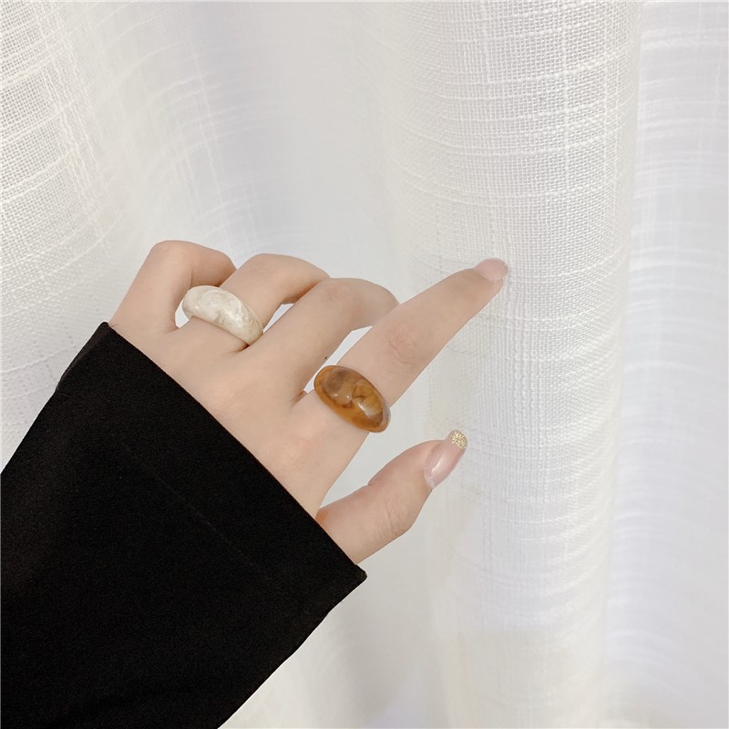 ภาพสินค้าเครื่องประดับแฟชั่นสตรีแหวนหินหยกสีเรซิ่นอินเทรนด์ จากร้าน hishop1.th บน Shopee ภาพที่ 4