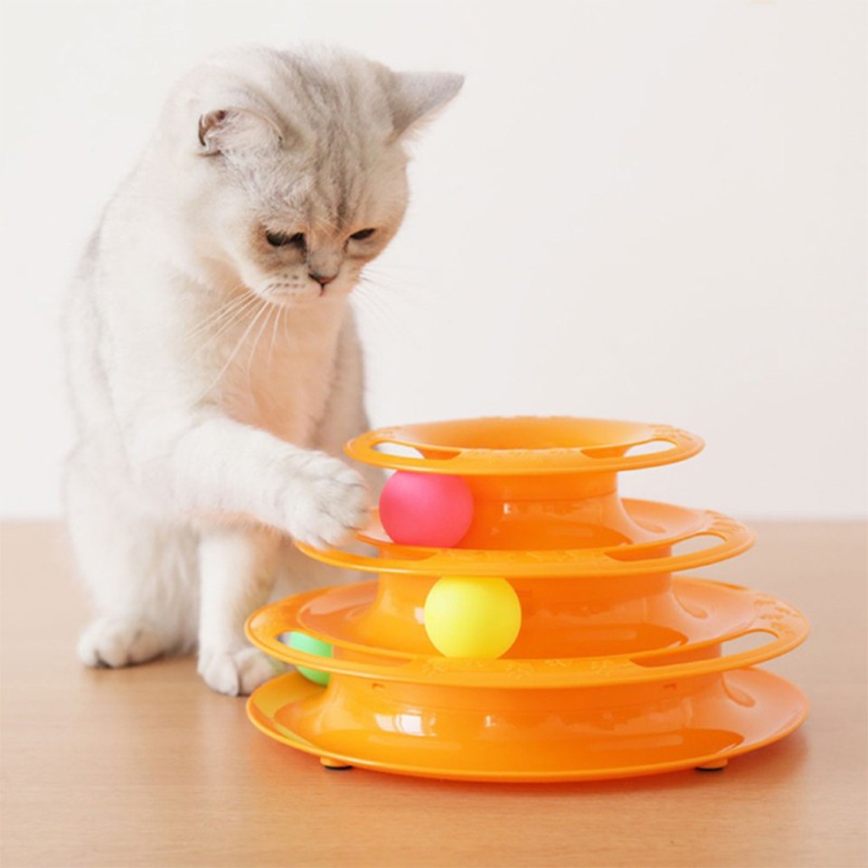 ภาพหน้าปกสินค้าDOODEE ของเล่นแมว รางบอลทาวเวอร์ 3ชั้น รางบอลแมว Three Levels Tower Tracks Cat Toy จากร้าน doodee.shop9 บน Shopee
