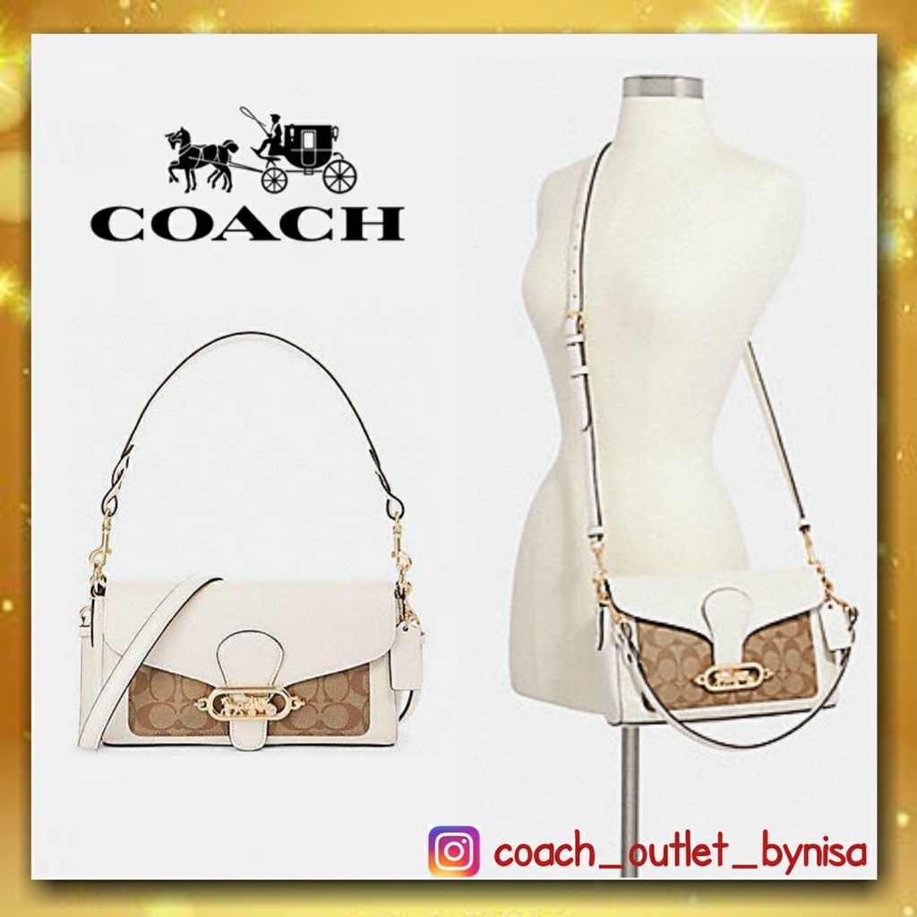 Coach SMALL JADE SHOULDER BAG WITH SIGNATURE CANVAS DETAIL (COACH 90782