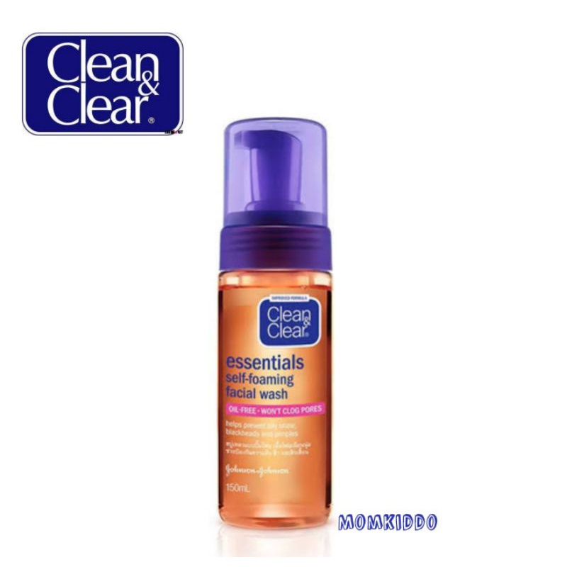 คลีน-แอนด์-เคลียร์-โฟมล้างหน้า-เซลฟ์โฟมมิ่ง-เฟเชียลวอช-150-มล-clean-amp-clear-essentials-self-foaming-facial-wash-150ml