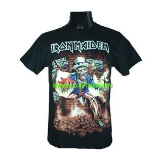 เสื้อยืดผ้าฝ้ายพรีเมี่ยมเสื้อวง Iron Maiden เสื้อวงดนตรีต่างประเทศ เสื้อวินเทจ ไอเอิร์นเมเดน ไอร่อน IRN1738