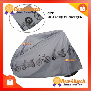 สินค้า New Alitech bike cover ผ้าคลุม รถจักรยานและมอเตอร์ไซค์ โพลีเอสเตอร์ ขนาด 210 cm. x 100 cm.