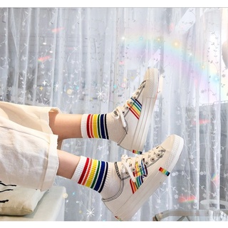 🚀 Quick delivery! Colorful ,  colored striped socks, rainbow colored socks
