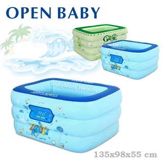 open baby สระว่ายน้ำเป่าลม ขนาด 135 cm สีฟ้า พร้อมปั๊มไฟฟ้า