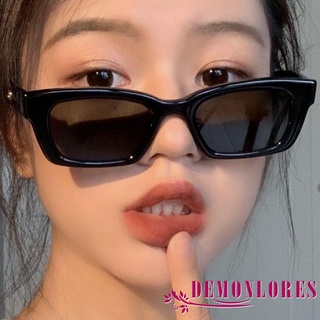Demq-แว่นตากันแดดสําหรับสตรีสีพื้นป้องกันรังสียูวีทรงสี่เหลี่ยม