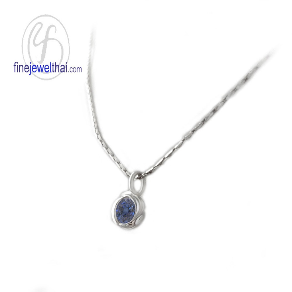 finejewelthai-จี้ไพลิน-ไพลิน-จี้พลอย-พลอยประจำเดือนเกิด-blue-sapphire-silver-pendant-birthstone-p1054bl00