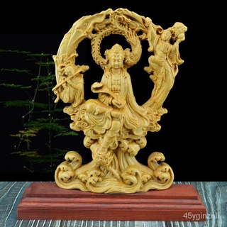 Taoเทสโก้ Feitian Ruyi Free Guanyin Maitreya Thuja งานฝีมือไม้ตกแต่งบ้านพระพุทธรูปของขวัญวันหยุด ZGCH