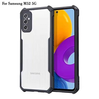 M52(พร้อมส่งในไทย)เคสกันกระแทกขอบสีหลังใสSamsung Galaxy M52 5G