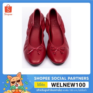 สินค้า Sincera Brand (Premium Flat Shoes)คัชชูสีแดง เบอร์กันดี Burgundy คัชชูส้นแบน คัชชูส้นเตี้ย หนังนิ่ม ไม่กัดเท้า