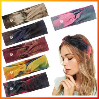 ภาพหน้าปกสินค้าLululemon New 8 Color  Tie Dye Yoga Exercise Hair Band European and American Fashion High Elastic Fitness Headband ที่เกี่ยวข้อง