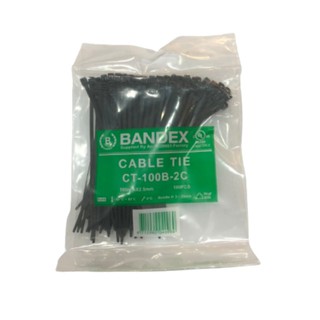 เคเบิ้ลไทร์ Bandex สีดำ Cable Tie ขนาด 4 นิ้ว CT-100B-2C 100 / แพ็ค
