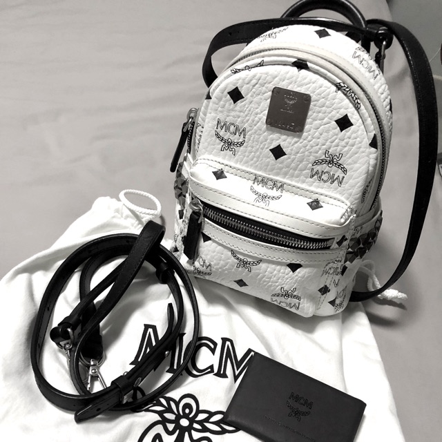 Used Mcm X-Mini Backpack, Stark Bebe Boo In White ปี 2017 อุปกรณ์ครบ |  Shopee Thailand