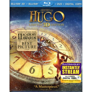 Hugo (Blu-ray + Blu-ray + DVD + Digital Copy) ไม่มีภาษาไทย (Slipcase)