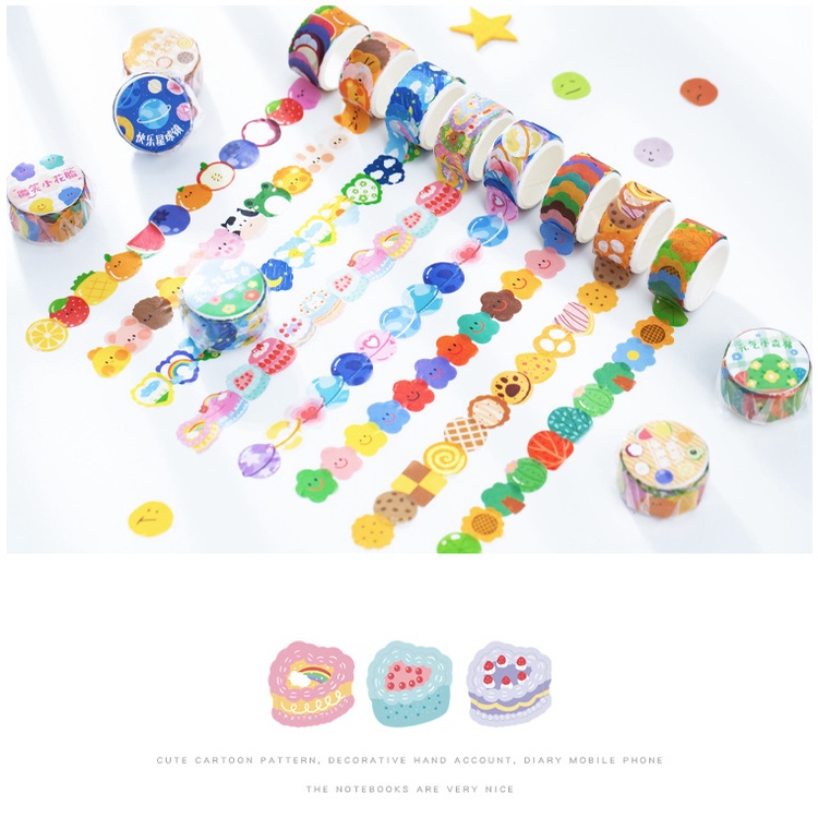 สติกเกอร์-ตกแต่งไดอารี่-สติ๊กเกอร์ลายการ์ตูน-น่ารัก-สีสันสดใส-ขนาด-1-8cm-100-ชิ้น