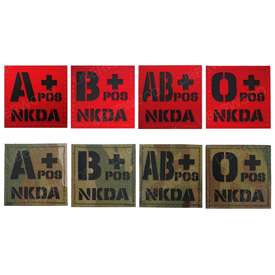 blood-type-infrared-ir-patch-a-b-o-ab-pos-positive-nkda-no-known-drug-allergy-rescue-badge-reversed-cp-military-armband