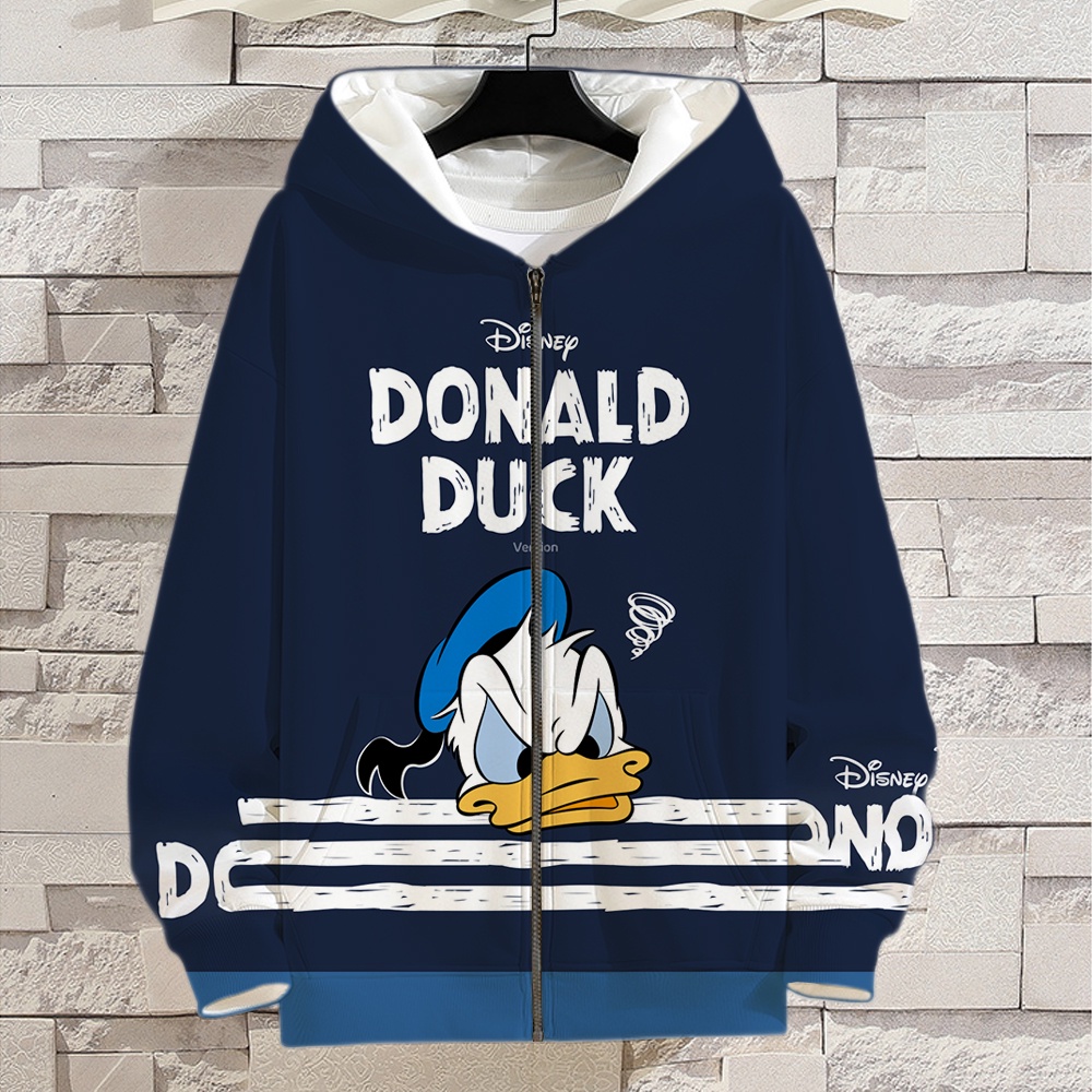 ภาพหน้าปกสินค้าNew Fashion Men Clothes Donald Duck Hoodies Men Women Zip Pullover Streetwear Men Sweatshirts Casual Hoodie 3D Print Clothing
