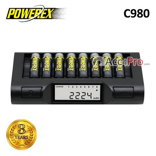 powerex-mh-c980-c801d-แท่นชาร์จ-1-8-ก้อน-ชาร์จเร็ว1-ชม-แยกก้อนอิสระ