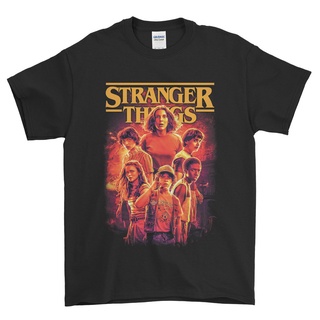 Wf เสื้อยืดแขนสั้น คอกลม พิมพ์ลายภาพยนตร์ STRANGER THINGS 06 แฟชั่นสําหรับผู้หญิง และผู้ชาย