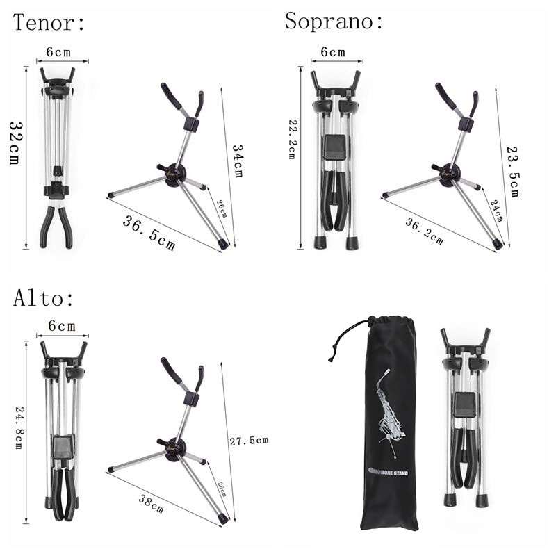 ขาตั้งแซ็กโซโฟน-อัลโตเทเนอร์-โซปราโน่-แซ็กโซโฟน-สเตนเลส-แบบพกพา-พับได้